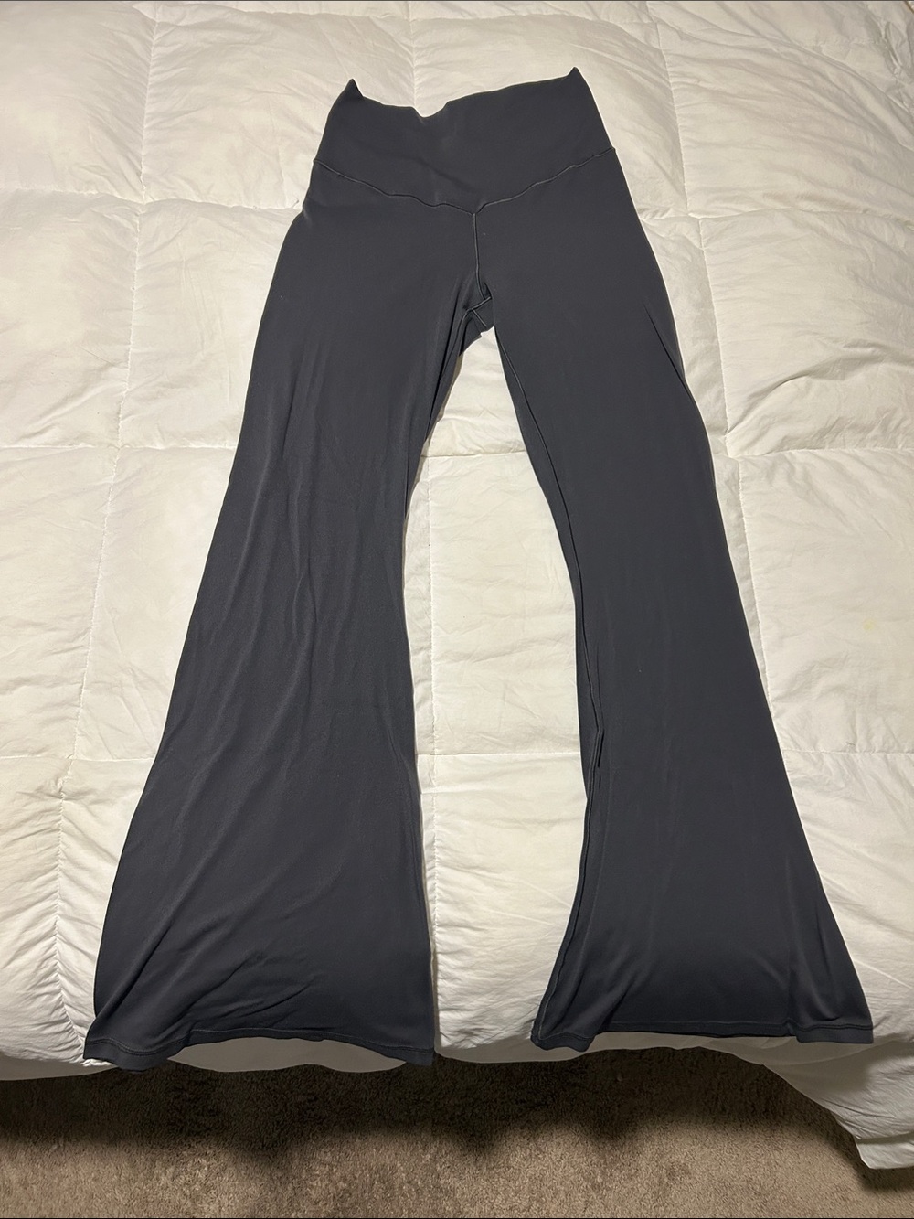 aerie Charcoal Gray Crossover Flared Leggings